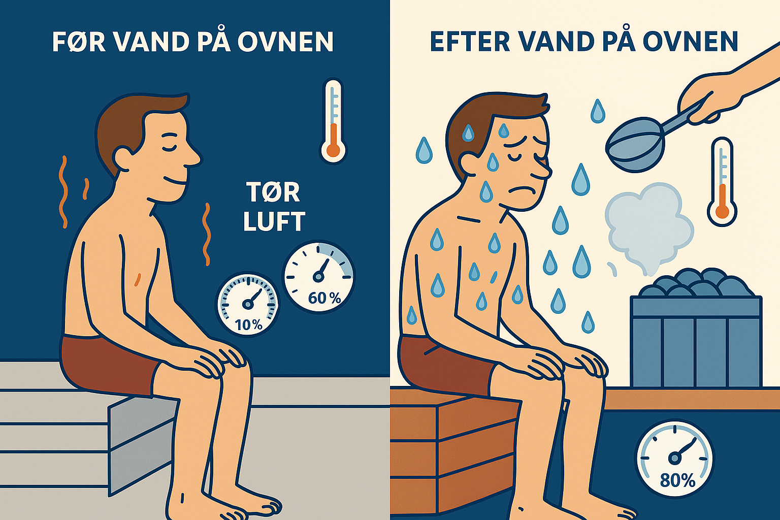 Hvorfor føles saunaen varmere, når der hældes vand på ovnen?